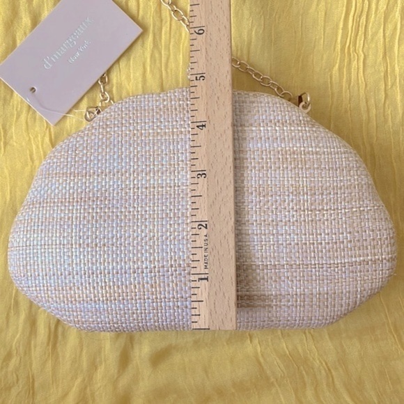 Brand New D\'Margeaux Embroidered Tropical Fish Shell Straw Crossbody Chain Purse